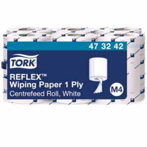 Tork  Reflex™ M4 Czyściwo papierowe do lekkich zabrudzeń, 1-warstwowe, białe (473242)
