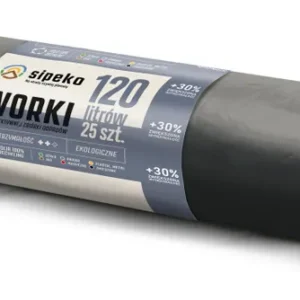SIPEKO - Worki na śmieci LDPE mocne - 120L - 25szt. - Czarne
