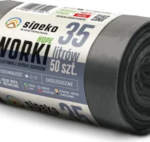 SIPEKO - Worki na śmieci HDPE - 35L - 50szt. - Czarne
