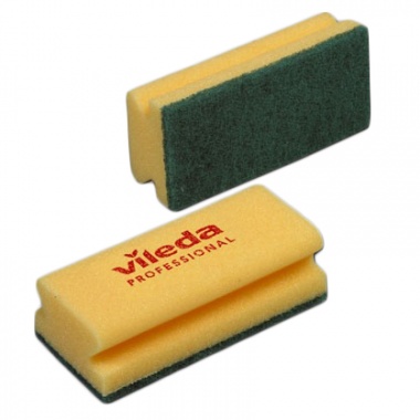 VILEDA - Gąbka do szorowania zółta z zielonym padem 7x9,5cm